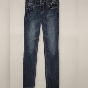 Guess Low-Rise Skinny-Leg Embelished Pocket Distressed Jeans - Size 27